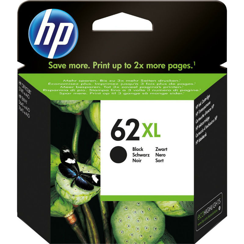 HP 62XL High Yield Black Original Ink C2P05AE