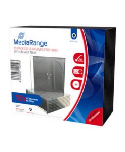 MediaRange CD Slimcase for 1 Disc 5.2mm Black Tray 10 Pack BOX32