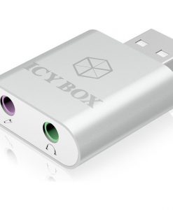 RaidSonic Icy Box Adapter USB 2.0 to 2 x 3.5mm Silver IB-AC527